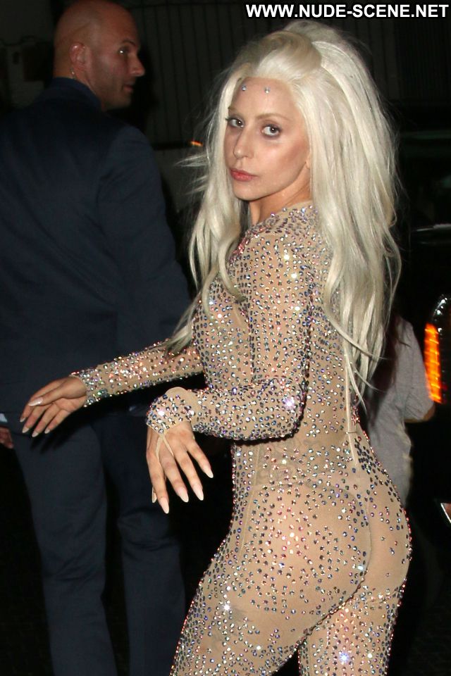 Lady Gaga Thong See Through Showing Ass Blonde Famous Doll