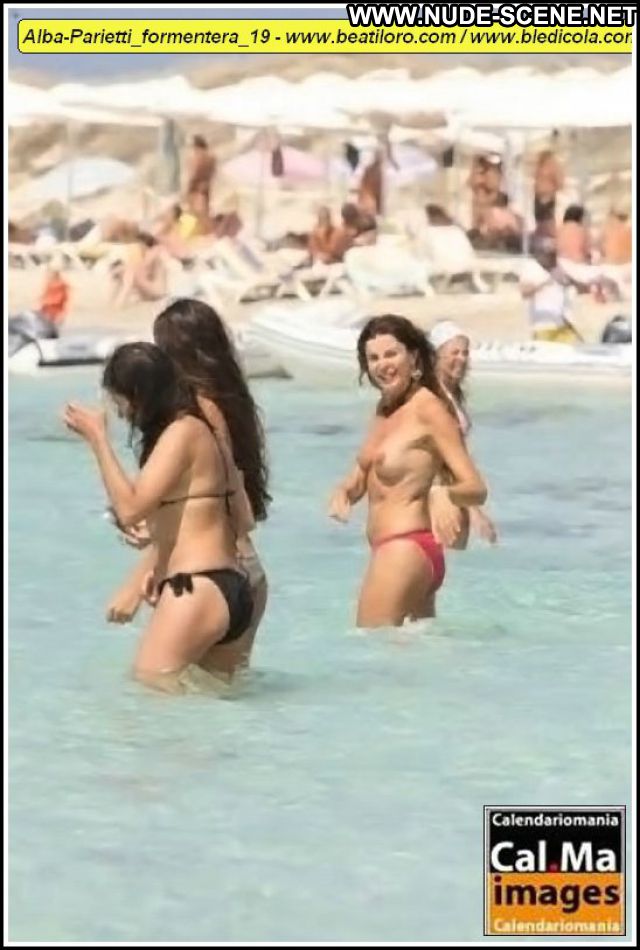 Alba Parietti Nude Sexy Scene Beach Big Tits Bikini Topless