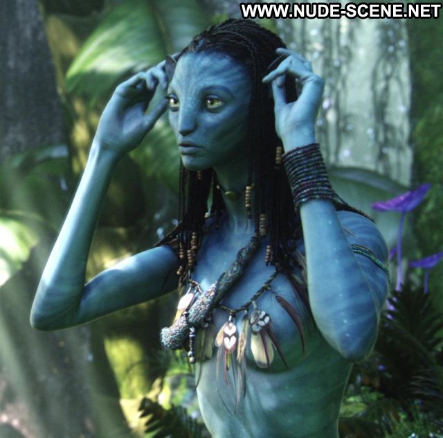 Zoe Saldana Nude Sexy Scene Avatar Ebony Showing Tits Female