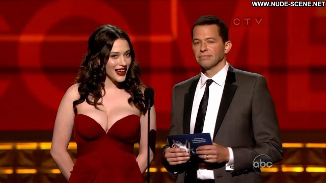 Kat Dennings The        Th Annual Primetime Emmy Awards Stage Breasts